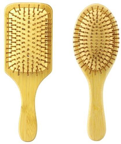 FAYHETG Brosse Cheveux Bois 2 Pièces Brosse Bois Bambou caoutchouc