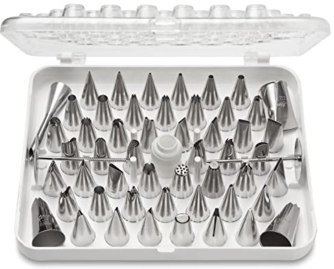 Ateco Cake, 783 55 pc Decorating Tip Set, Silver