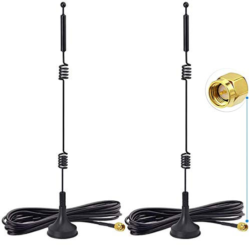 Bingfu Antenne WiFi SMA Mâle Base Magnétique Double Bande 2,4 GHz 5 GHz 5,8 GHz 9 dBi pour Routuer WiFi Caméra de Sécurité Vidéo sans Fil Enregistreur de Surveillance Camion Remorque Vue Arrière