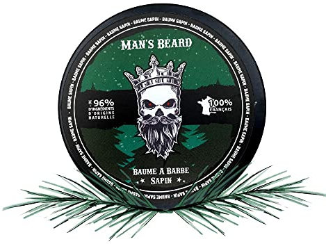 Man's Beard | Baume De Barbe Sapin | Soin hydratant et nourrissant cire pour barbe | Ingrédients d'Origine Naturelle | 100% Fabriqué en France | 90 ml