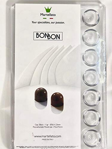 Martellato Moule à pralines Classic BON pour 28 magnifiques chocolats hémisphériques, transparent, polycarbonate