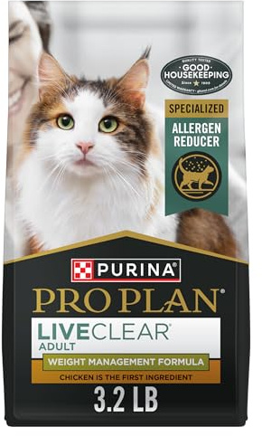Purina Pro Plan LiveClear Allergen Reducer Cat Food Weight Control, 3.2 lb