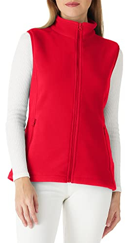 Outdoor Ventures Women's Fleece Vest, Polar Zipper Vest Outerwear Ladies Soft Sleeveless Coat Gilet with Pockets for Fall & Winter(Red,L)