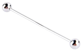 VIFERR Tie-Pins 1 Pcs Men Silver Plated Tone Steel Collar Tie Pin Stud Barbell Bar Clip Clasp Brooch 6CM