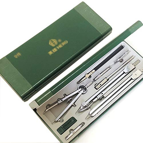 Zirkel Professionelles Zeichnung Kompass Werkzeugsatz, Math Kit Set 9 Stück Student Supplies for Holzbearbeitung, Zeichnungs- und Technikzeichnungen Geometrie Zeichnen Zirkel