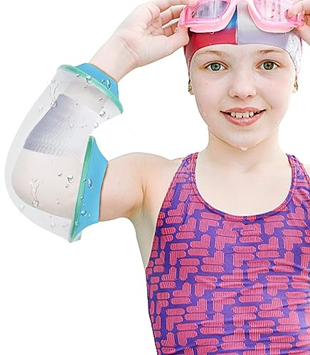 SUPERNIGHT Waterproof Child Elbow Cast Cover for Shower, Upper Arm Protector for Swimming and Bathing, Reusable Seal Watertight Bandage Sleeve for Broken Wound Arm/Hand/Elbow, Prevents Infection