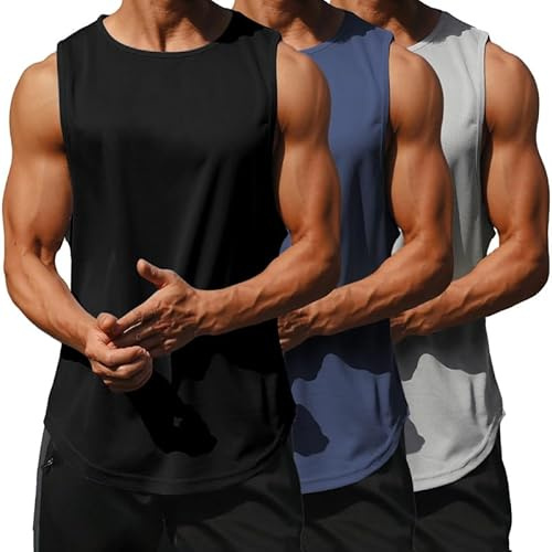 Litthing Camisetas sin Mangas Deportivas para Hombre Chalecos para Hacer Ejercicio de Secado Rápido a Prueba de Sudor para Gimnasio para Correr Deportes y Fitness Entrenamiento Atlético