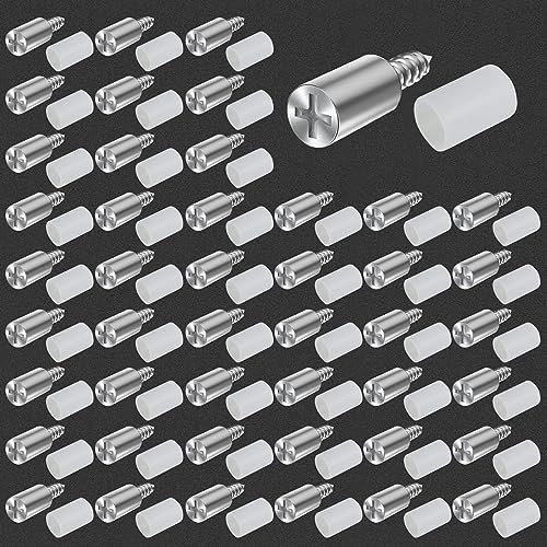 40 Stück Regalbodenträger Metall,Regalbodenträger Einlegeböden,Bodenträger Schrauben,Geeignet für Möbelschränke, Kleiderschränke, Weinschränke (Mit Transparenten, Rutschfesten Bezügen)