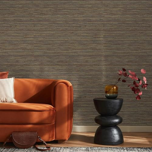 Boutique Chunky Weave Textured Plain Rust Wallpaper | Paste The Wall | Orange Texture | Eco-Friendly