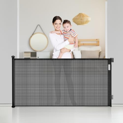 Ycozy Treppenschutzgitter Türschutzgitter Ausziehbar 0-140 cm Kinderschutzgitter Einhändiges Öffnen Absperrgitter für Baby und Haustiere Schutzgitter Treppe Innen Außenbereich (Schwarz)