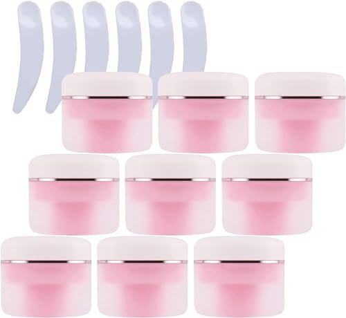 Leere Gläser mit Deckel, Kosmetikdose, B0CKBSMYN2, 24 Stück, leere 30 ml rosa doppelwandige Kosmetikdosen aus Kunststoff mit silbernem Band, Behälter for Gesichtscreme (Farbe: Rosa, Größe: 50 ml) ( Co