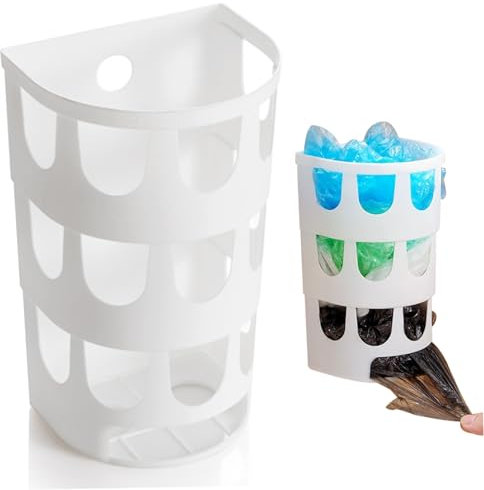 Soporte Para Bolsas De Basura Dispensador De Bolsas De Basura Montado En La Pared 4.8x3.9x7.9in Soporte Para Bolsas De Plástico Pp Dispensador De Bolsas De Basura Multiusos Organizador De Bolsas