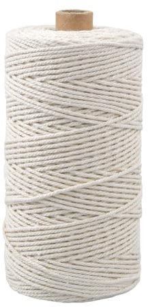 Macrame 2mm X 200m, Beige Cuerda Macrame, Cuerda Macrame Hilos de Cuerda de Algodón,Cuerdas Macrame Natural para La Artesanía de Bricolaje, La Decoración de Tejido de Artesanía