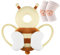 Vicloon Protector de Cabeza para Bebe, Cojín Protector Seguridad Bebe con Rodilleras, Ajustable Almohada Protección Bebe, Protección para Cabeza y Espalda del Niños para Gatear y Caminar-Abeja beige
