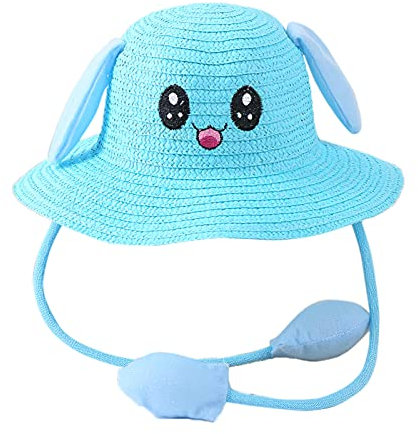 Generisch Bonnet d'hiver pour fille et écharpe Sunhat Bébé Bonnet Paille Oreilles Sac avec Chapeaux mobiles Été Air Enfants Lapin Chapeaux et bonnets en cachemire, a, 54