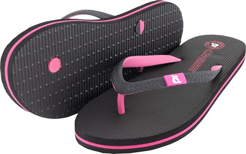 Cressi dal 1946-Flip Flops St Tropez-Eleganti Ciabatte Infradito Donna, Spiaggia Mare Piscina Palestra Tempo Libero, Rapida Asciugatura, Ammortizzanti Soft Antiscivolo-Nero/Fucsia-37/38 EU