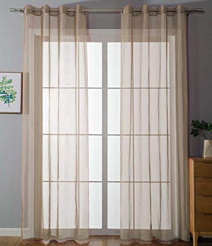 Gardinenbox 20332-cn2 - Set di 2 tende trasparenti con occhielli, 245 x 140 cm (altezza x larghezza)
