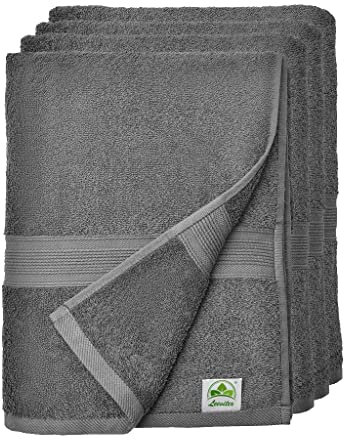 leevitex® Handtuch-Set, saugstark, 50 x 100 cm | Qualität 500 g/m² | 100% Baumwolle | Anthrazit