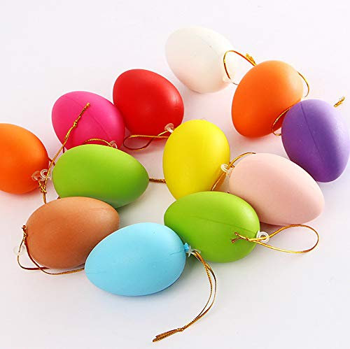 12 huevos coloridos, huevos de Pascua, decoración de Pascua
