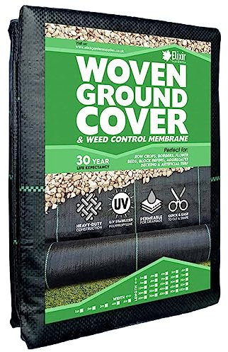 Elixir Gardens Heavy Duty Woven Weed Control Membrane | Landscape Fabric & Ground Cover | 2m x 3m