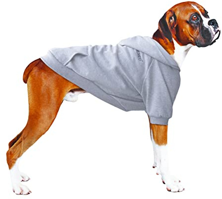 ARUNNERS Große Hunde-Kapuzenpullover mit Reißverschluss, für Pitbull-Labrador, Grau, Größe 4XL