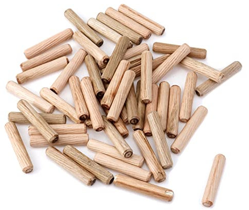 Mewutal Clavijas de madera de 8 mm x 40 mm (0.31 x 1.57 pulgadas), barra de espiga de madera - Paquete de 50