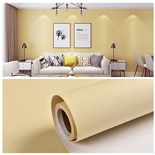 TROYSINC Tapete Selbstklebend, Leinen Textur Einfarbig Tapete, PVC Wasserdicht Tapete, DIY Dekorative Tapete für Schlafzimmer Wohnzimmer Hotel, 60x500 cm (E)