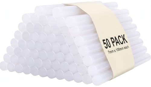 BARGAIN FACTORY HOT Glue Sticks – Art and Craft – Stick – Multipurpose – Home – Office – Stationary – Greeting cards - Time Saver – Stationary - DIY (7mm x 100mm glue sticks Pack of 50)