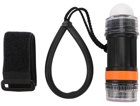 Tissting Luz estroboscópica de Buceo, luz de señal estroboscópica subacuática Señal de Buceo Linterna LED Marcador de Buceo Lámpara de Seguridad llamativa Nocturna para Aventuras submarina (Negro)