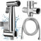 Yunlism Handheld Bidet Sprayer for Toilet, Brass Leak Free T-Valve & Adjustable Water Pressure, Stainless Steel Sprayer Attachment for Potty Toilet Hygiene, Bathing Pets, Feminine Hygiene etc