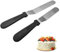 2 Pcs Icing Spatula Stainless Steel Cake Palette Knife Professional Angled Cake Scraper Cake Baking Spatulas for Cake Decorating Home Pastry Baking