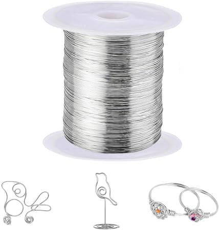 100m x 0.5mm 304 edelstahldraht, Silber Draht Zum Basteln Basteldraht DüNn Wire Schmuckdraht Silber Silberdraht 925 FüR Schmuck Werkzeug Silberdraht Zum Basteln Biegbare Handwerk DIY