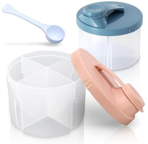 3-teiliges Set Milchpulver Portionierer Baby, Spender Drehbarer Deckel Dosierer Pulver Aufbewahrungsbox zur Aufbewahrung von Baby Milchpulver