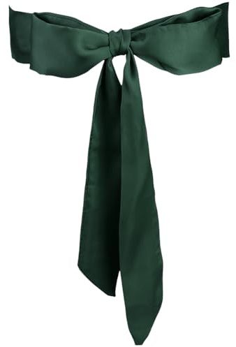 CRASPIRE Verde Sciarpa Lunga e Sottile Da Donna Cintura Tinta Unita Fazzoletto Da Collo Nastro Morbido Raso di Seta per Cintura Da Sposa Accessorio per Cravatta Al Collo per Feste di Ballo Serate