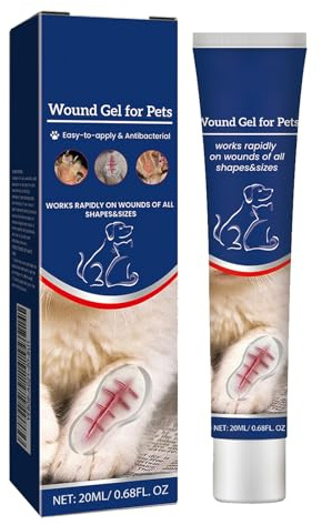 Mnozreo Gel Apaisant pour Les Plaies pour Chats et Chiens,Gel Soin des Plaies pour Animaux,Gel de Soin des Plaies pour Chiens et Chats,Pansement Liquide pour Plaies Chien,20ML,1PC