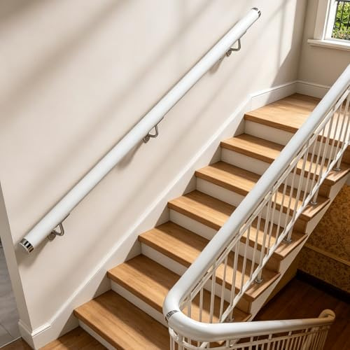 Pasamanos De Escalera De Madera, Blancos, Pasamanos Antideslizantes Para Interiores, Decoración De Escaleras De ático, Varillas De Soporte Para Pasillos (D, 100cm)