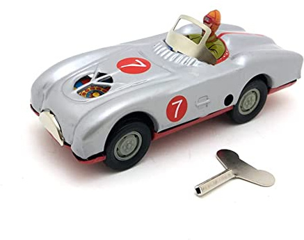 AMEIYUN Vintage Wind Up Toy MS642 Tin Racing Car Retro Photography Props Tin Toys Kids Gift for Boys Girls Parent-Child Interaction