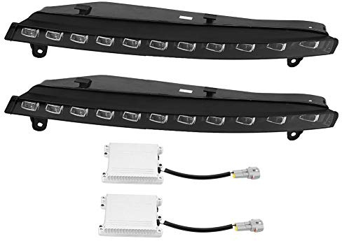 Luz de circulación diurna, 1 par Coche Luz de circulación diurna Señal de Lámreemplazo para de niebla LED DRL de 2 colores reemplazo para 2006 2009