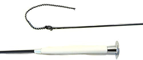 PS Pferdeartikel Dressurgerte - schwarz lackiert 100, 110, 120 cm mit weissem Griff & Pilzkopf Größe 100 cm