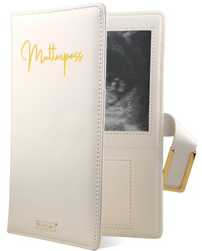 MAHEWA® Étui de protection pour carnet de maternité en similicuir de qualité supérieure - Unisexe - Crème