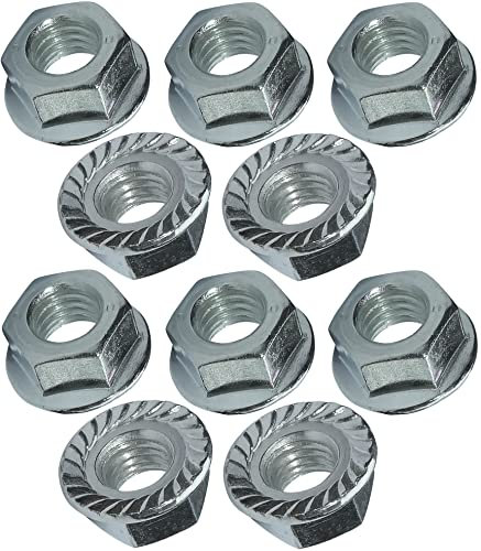 AERZETIX - C49644 - Lot de 10 écrous hexagonaux à collerette/embase crantée M8 Ø extérieur 17mm - en acier au carbone écrou de sécurité autofreiné