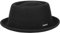 Stetson Uni Pork Pie Wollhut - Klassischer Filzhut - Hut mit Metall-Emblem - Faltbar & wasserabweisend - Herren & Damen - Ganzjährig schwarz M (56-57 cm)