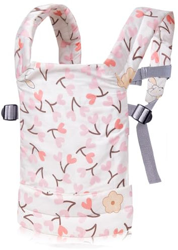Nabance Puppentrage Kinder 100% Baumwolle Puppenzubehör Kinder Spielzeug Puppentragetasche Puppen Bauchtrage Tragetasche Ostergeschenk für Kinder für Baby Puppe (Herzen)