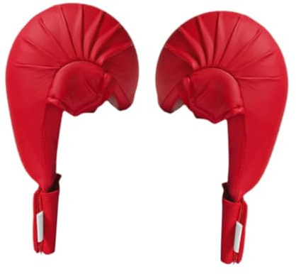 Oshhni Guantes de Entrenamiento de Karate, Guantes, Equipo de Entrenamiento, Protectores de Competición, Sparring, Lucha, Kickboxing, Guantes de Boxeo Deport, Rojo, M