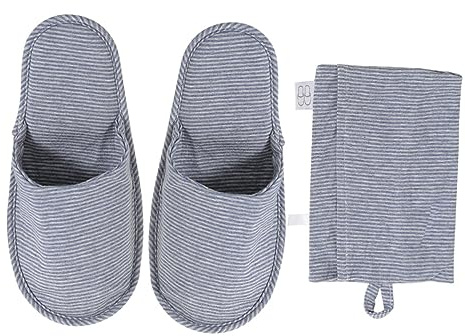 WEKADRIN 1par Zapatillas De Viaje Plegables De Algodón Para Interior Pantuflas Ligeras y Portátiles Bolsa De Almacenamiento Unisex Talla