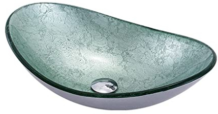 oaxroe Sink Bathroom Modern Simple Vessel Sink Bathroom Stylish Washbasin Tempered Glass Wash Basin Hotel Art Desk Sink Bathroom Sink Countertop(Sink only)