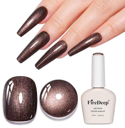 Firedeep 10ml Hema freier Glitzer Gel Nagellack zum Abwaschen langanhaltend braun Gel-Nagellack Salon DIY zu Hause Geschenk für Frauen 1 Stück