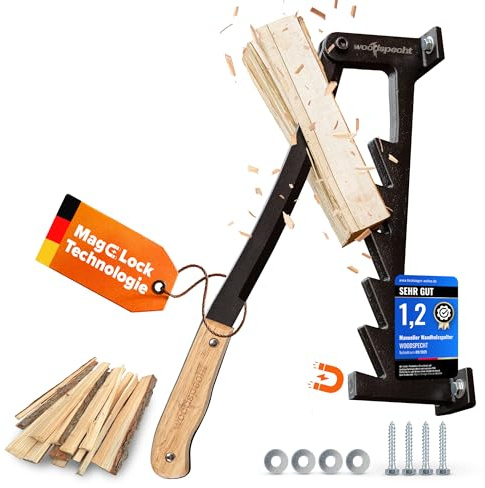 Holzspalter manuell [Magnetische Sicherung] Brennholz, Anzündholz Spalter, Holz spalten, Wood Splitter, Anmachholz Spalter, Hackklotz, manueller Holzspalter, Kindling Cracker, Holzhacker, Holzgriff