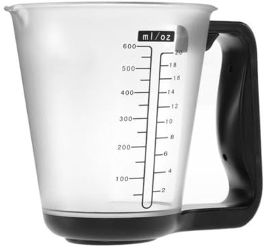 Instrumento de medición electrónico de cocina Jarra medidora digital multifunción Pesaje de cocina Temperatura Volumen Báscula de taza con pantalla LCD desmontable Negro, Uso en