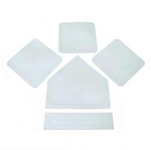 LOVIVER Base de Béisbol Set de Placas del Almohadilla del Hogar Marcador de Campo Portátil Caucho Adecuado para Entrenamiento en Patio Escuela, Blanco, Set 5 Piezas